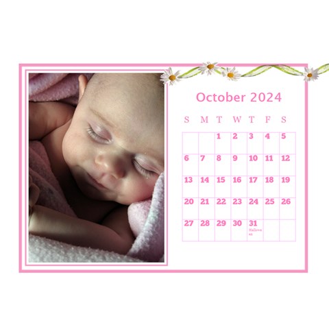 Pink Princess Desktop Calendar (8 5x6) By Deborah Oct 2024