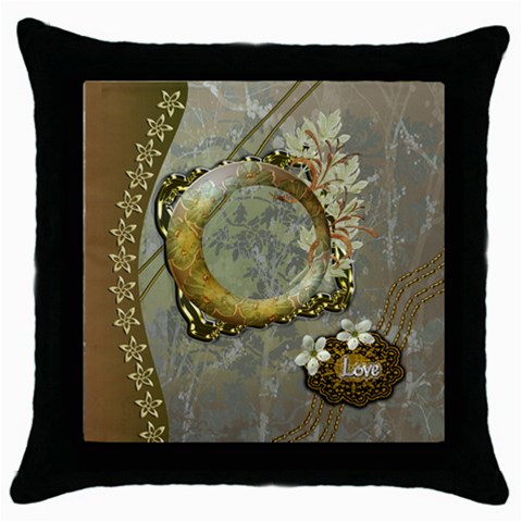 Floral Love Gold2 Throw Pillow Case By Ellan Front