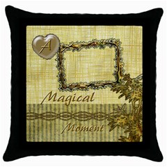 A Magical Moment gold throw pillow case - Throw Pillow Case (Black)