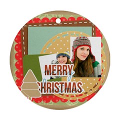 merry christmas - Round Ornament (Two Sides)