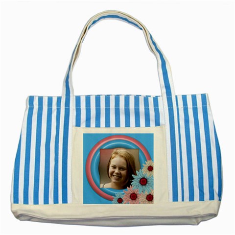 Sunshine Blue Stiped Tote By Deborah Front