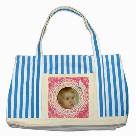 Little Angel Striped Blue Tote Bag By Deborah Front