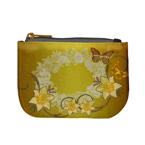 Gold Floral Butterfly Wedding Coin Purse By Ellan Front