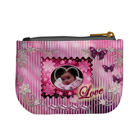 Pink Heart Floral Coin Purse By Ellan Back