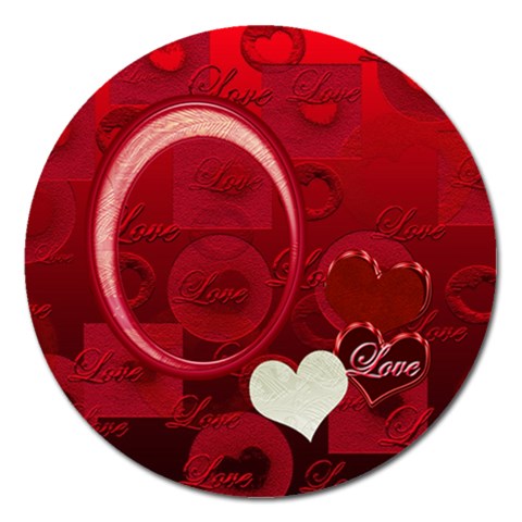I Heart You Red Round Magnet By Ellan Front