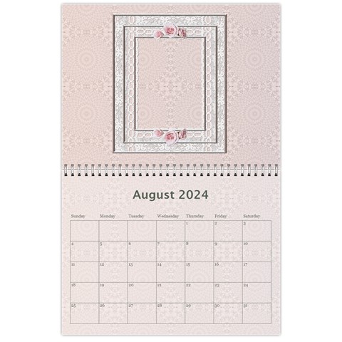 Pretty Lace Pink Calendar (12 Month) By Lil Aug 2024