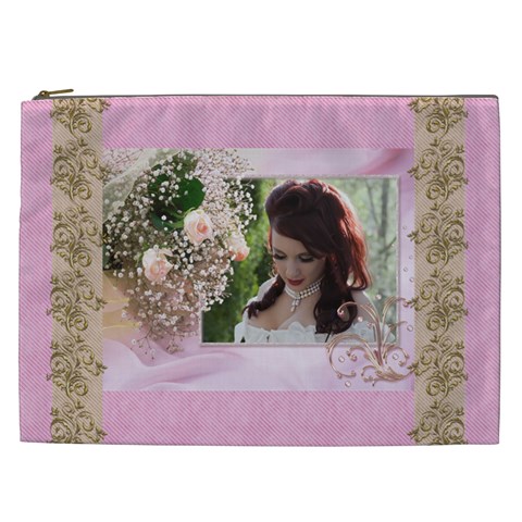 Pink Treasure Cosmetic Bag (xxl) By Deborah Front