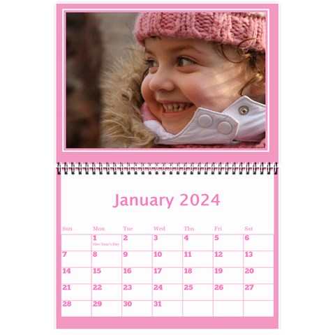 Pink Princess Wall Calendar (any Year) 8 5x6 By Deborah Jan 2024