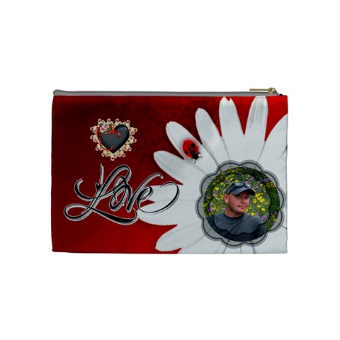 Love Medium Cosmetic Bag By Joy Johns Back