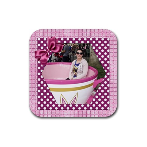 Pink Delight Coaster (square) By Deborah Front
