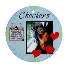 checkers - Round Ornament (Two Sides)