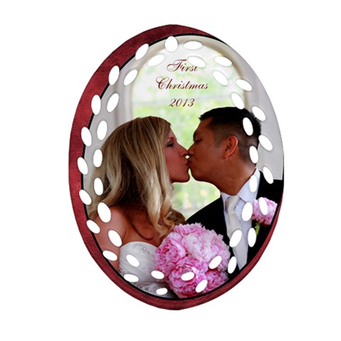 Esther Wedding Oval Ornament Two Sides By Debra Macv Back