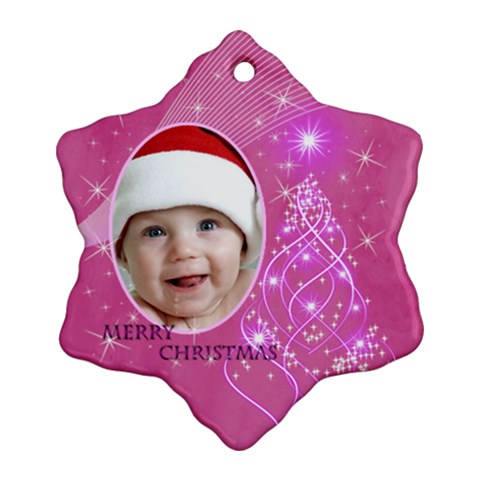 Pink Snowflake Ornament (2 Sided) By Deborah Back