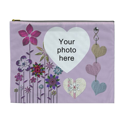 Pretty Floral Xl Cosmetic Bag By Lil Front