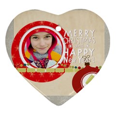 merry christmas - Heart Ornament (Two Sides)