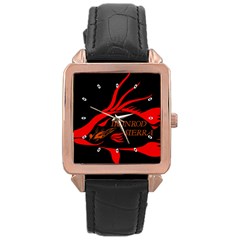 Rose Gold Leather Watch 