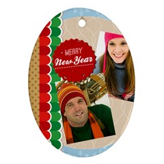merry christmas - Oval Ornament (Two Sides)