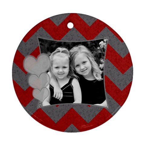 Round Chevron Heart Ornament By Amanda Bunn Front