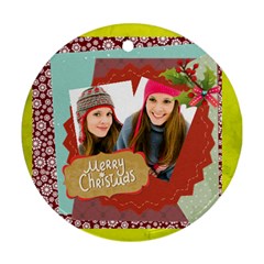 merry christmas - Round Ornament (Two Sides)