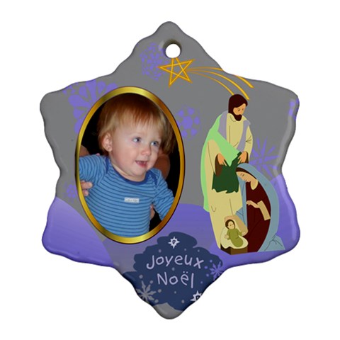 Nativity Snowflake Ornament, 2 Sides By Joy Johns Front
