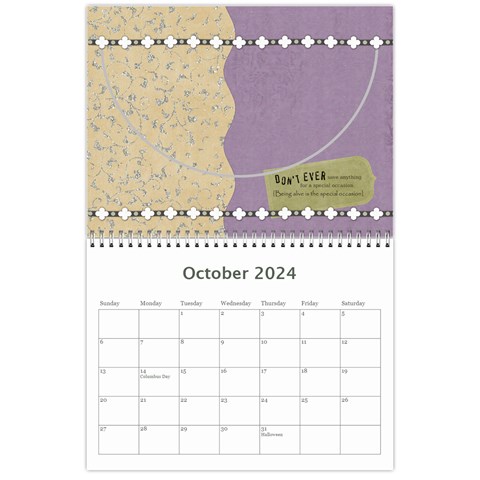 2024 Calender Elegance By Shelly Oct 2024