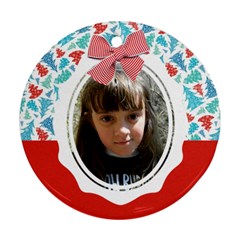 Christmas Chevron-Tree Round ornament (2 sides) - Round Ornament (Two Sides)