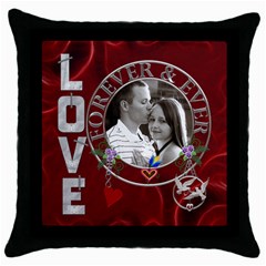 Love Forever Throw Pillow Case - Throw Pillow Case (Black)