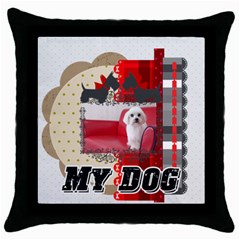 pet - Throw Pillow Case (Black)