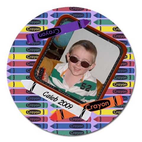Crayon Round 5 Inch Magnet By Chere s Creations Front