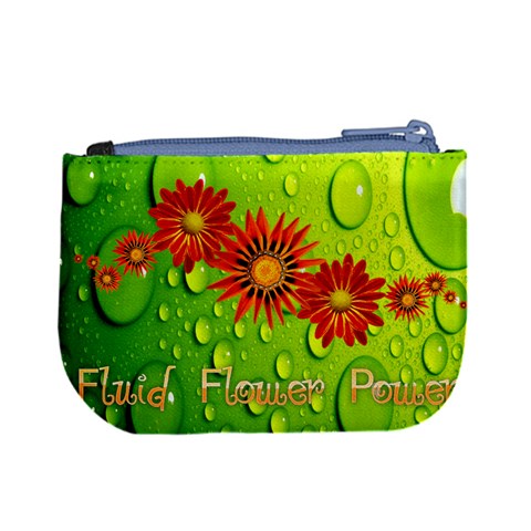 Fluid Flower Power Picture Coin Purse Hippy By Charley Heselti Back