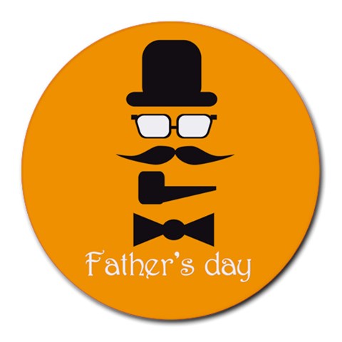 Fathers Day By Dad 8 x8  Round Mousepad - 1