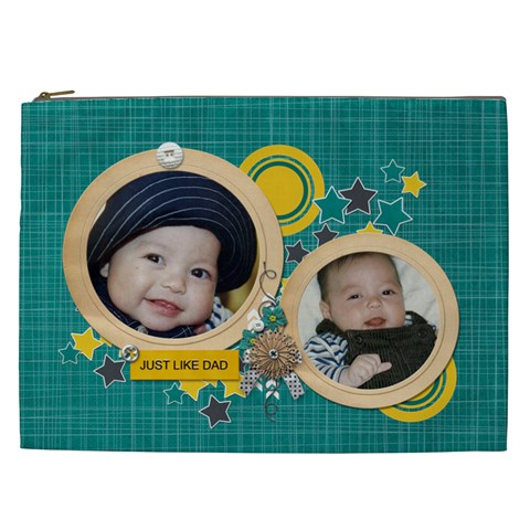 Cosmetic Bag (xxl): Just Like Dad By Jennyl Front