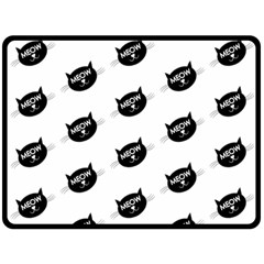 meow cat - Two Sides Fleece Blanket (Large)
