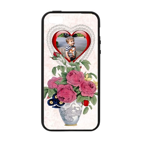 Roses And Heart Iphone 5/5s Soft Edge Hardshell Case By Kim Blair Front