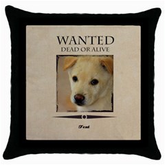 wanted - Throw Pillow Case (Black)