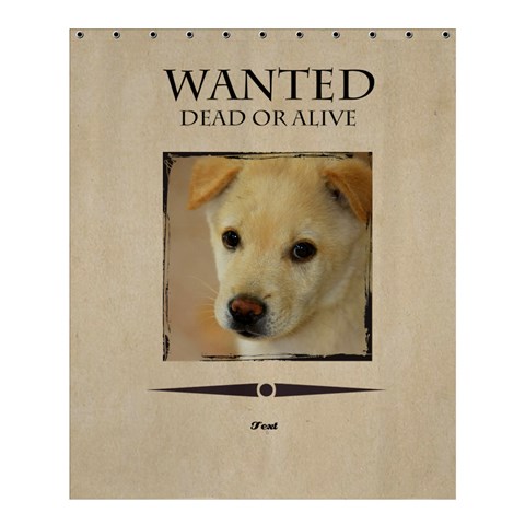 Wanted By Divad Brown 60 x72  Curtain