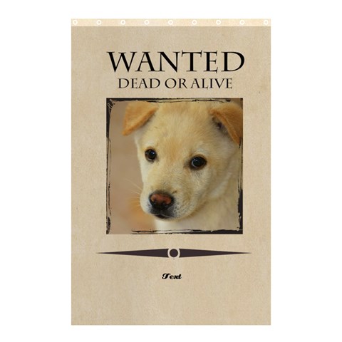 Wanted By Divad Brown Curtain(48  X 72 ) - 42.18 x64.8  Curtain(48  X 72 )