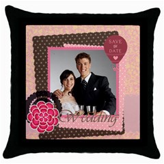 wedding - Throw Pillow Case (Black)