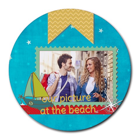 Summer By Summer Time 8 x8  Round Mousepad - 1