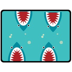 shark - Two Sides Fleece Blanket (Large)