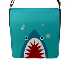 shark - Flap Closure Messenger Bag (L)