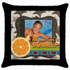 summer - Throw Pillow Case (Black)
