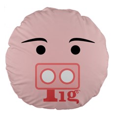 pig - Large 18  Premium Round Cushion 