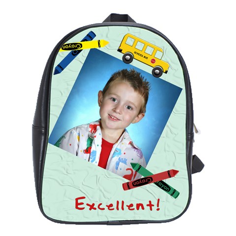 Crayon And Bus School Backpack Xl By Chere s Creations Front