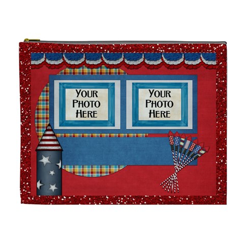 Celebrate America Xl Cosmetic Bag By Lisa Minor Front