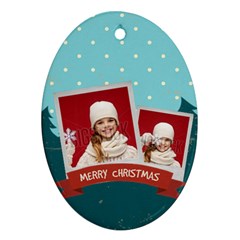 merry christmas - Oval Ornament (Two Sides)