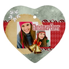 merry christmas - Heart Ornament (Two Sides)