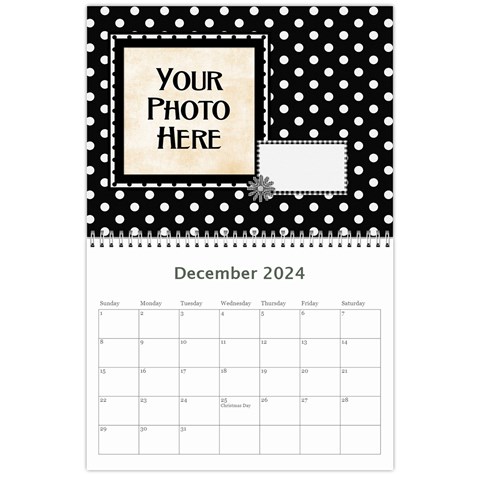 2024 Black White And Pink Calendar By Lisa Minor Dec 2024