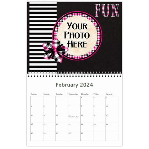 2024 Black White And Pink Calendar By Lisa Minor Feb 2024
