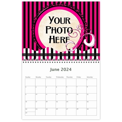 2024 Black White And Pink Calendar By Lisa Minor Jun 2024